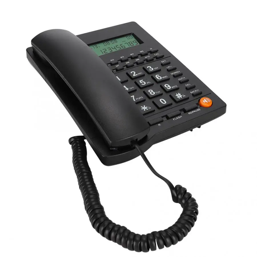 Телефон L109 английский торговый стол дисплей Определитель номера телефон для домашнего офиса отеля ресторана черный "Мини телефон"