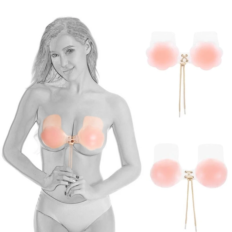 

Silicone Bra Invisible Push Up Sexy Strapless Bra Stealth Adhesive Backless Breast Enhancer For Women Lady Nipple Cover
