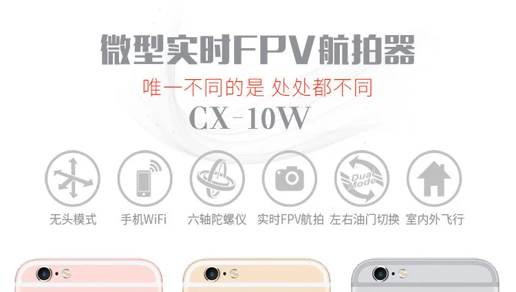 Chengxing Cx-10w дистанционного Управление самолета мобильного телефона, Wi-Fi, Управление FPV в режиме реального времени изображение Дрон с передачей для аэрофотосъемки