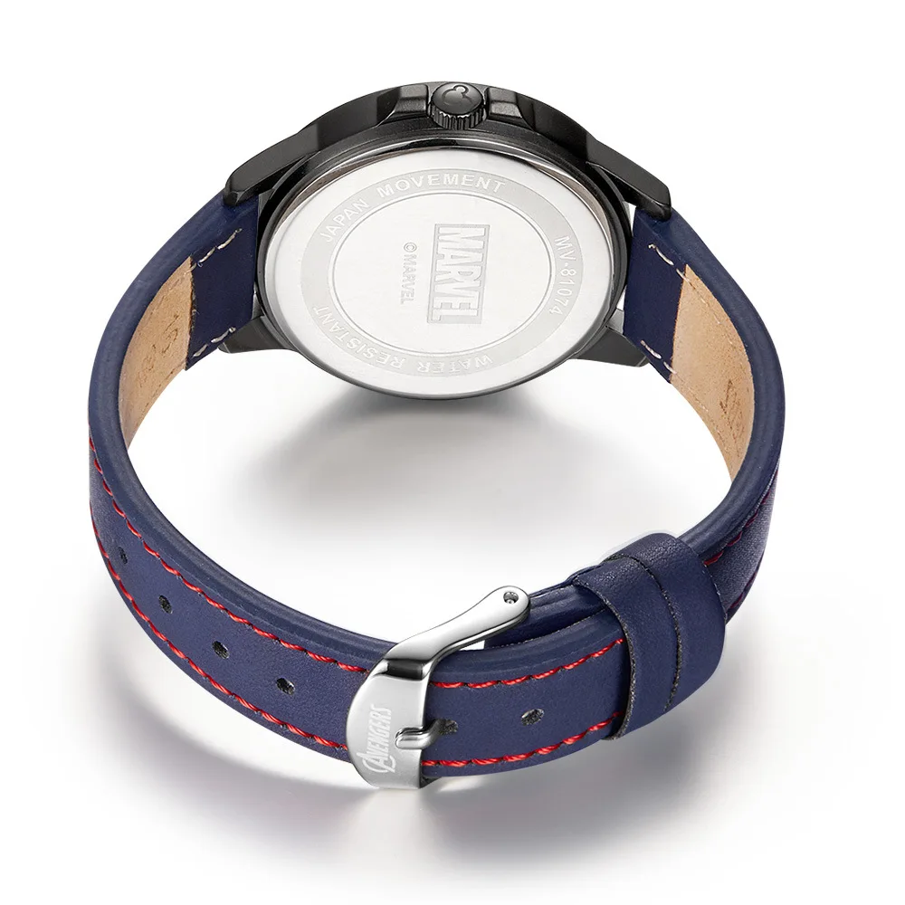 Disney Marvel мужские наручные часы Капитан Америка кварцевые кожаные водонепроницаемые Модные Часы для мальчиков