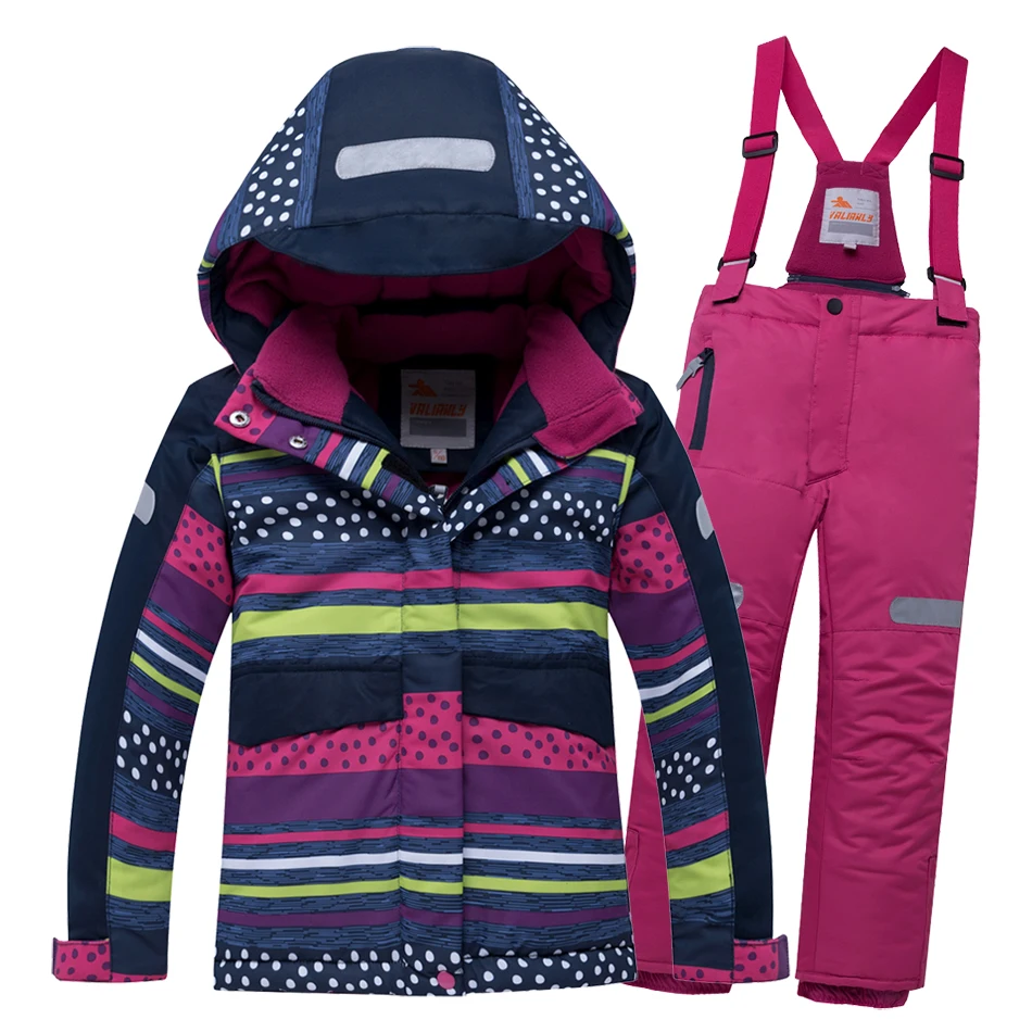 Зимний детский лыжный костюм детская Лыжная куртка и штаны лыжные комплекты для девочек зимний костюм водонепроницаемые ветрозащитные комплекты для сноубординга детская одежда