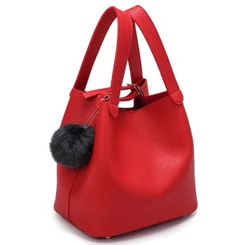 

2020 Fashion PU Leather Ladies Handbags Larger Women's Bag Hair Ball Shoulder Bag Messenger Crossbody Bag For Women