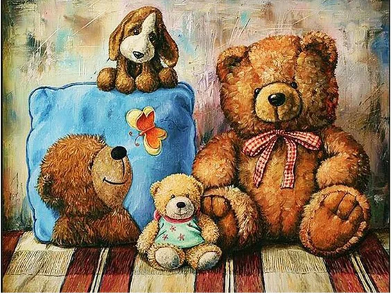 Армейский зеленый 5D DIY Алмазная картина "игрушечный медведь пейзаж" полная квадратная/круглая дрель Настенный декор инкрустированная Смола вышивка ремесло вышивка крестиком - Цвет: Армейский зеленый