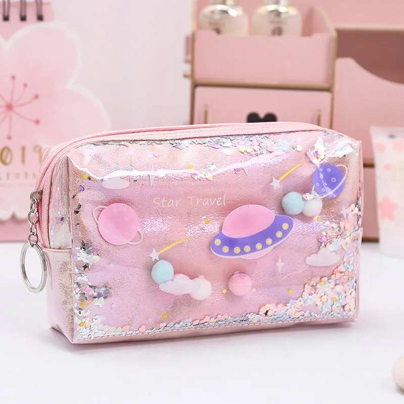 pink big LITTHING, женская сумка для макияжа, водонепроницаемая, лазерная, косметичка, ПВХ, сумка, для мытья, для туалетных принадлежностей, сумка для путешествий, органайзер, чехол, Mujer Bolsas - Color: pink big