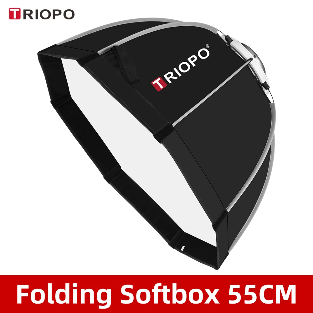 Triopo 90 см 65 см 55 см фото Bowens крепление переносной восьмиугольный Зонт открытый софтбокс с сумкой для студийной вспышки софтбокс - Цвет: 55cm Softbox