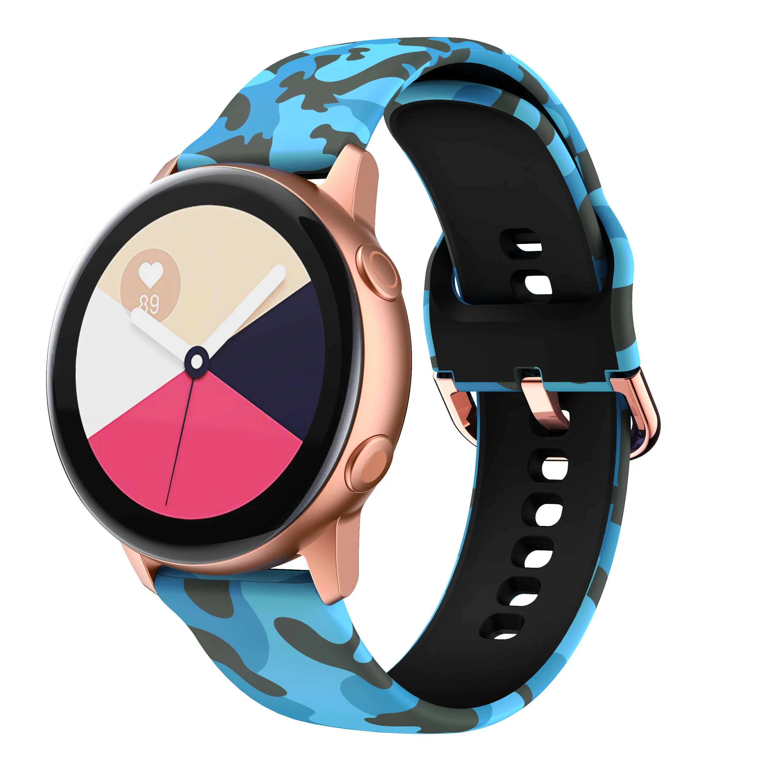 Women's Vibrant Sport Silicone Watch Strap - Colorful Printed Design