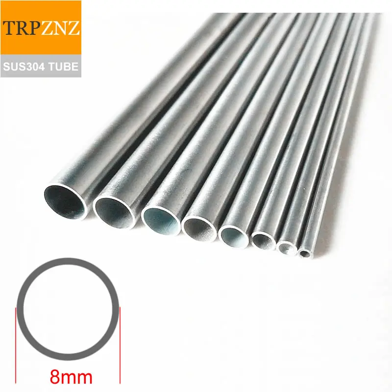 8MM OD X 4MM ID 2MM WALL 316 SEAMLESS STAINLESS STEEL TUBE X 500MM 