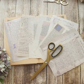 

10 Sheets/lot Page of Old Book Theme Ancient Roman Books Style Wrapping Creative Paper Craft Handmade Scrapbooking Decoration