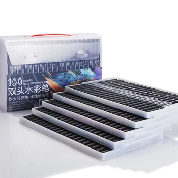 

100 Color Professional Felt Tip Pen Art Marker for Drawing Painting Set Water Coloring Brush Pen Set Dual Tip for School