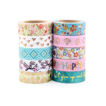 

NEW 1X 10m Foil Washi Tape Scrapbooking Tools Cute Decorative Cinta Adhesiva Decorativa Japanese Stationery Washi Tapes Mask
