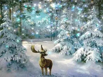 

5D DIY Christmas Diamond Painting Deer Diamond Mosaic winter Diamond Embroidery Cross Stitch Home Decor