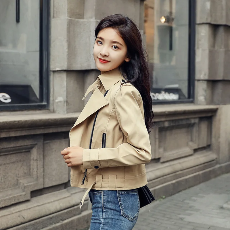 

2019 Spring And Autumn New Style Fashion LULU Trench Coat Women's Korean-style Hipster Short Slimming Hong Kong Style CHIC Coat