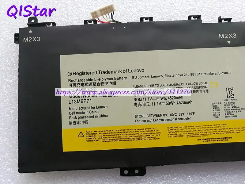 QISTAR 11,1 В 4520 мАч натуральная L13M6P71 L13S6P71 Аккумулятор для ноутбука lenovo Yoga 2 13 серии ноутбук