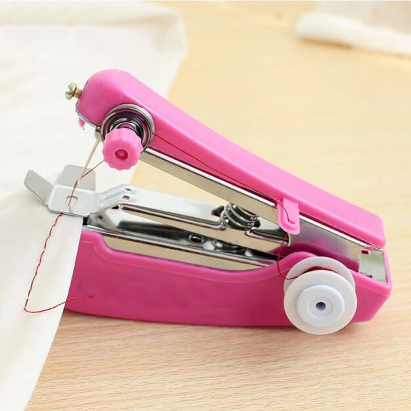 

1pc Portable Mini Manual Sewing Machine Simple Operation Sewing Tools Sewing Cloth Fabric Handy Needlework Tool