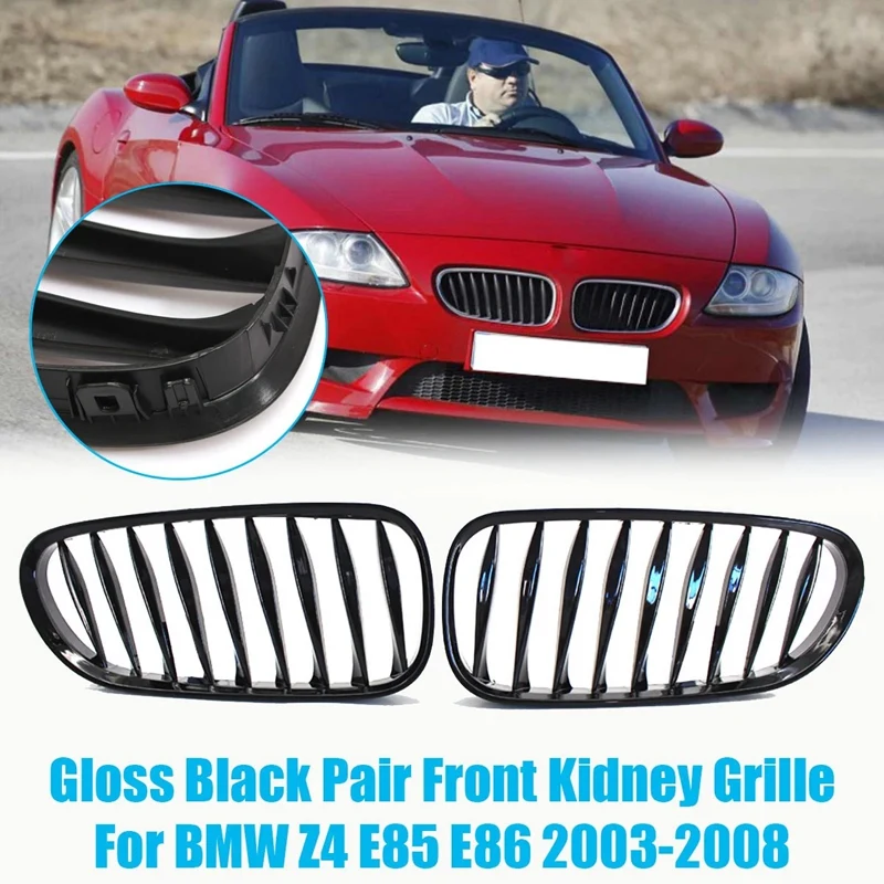 Car Front Grille Accesorios for BMW E85 E86 Z4 2003-2008 High Gloss Black Cool Bussiness Style | Автомобили и мотоциклы