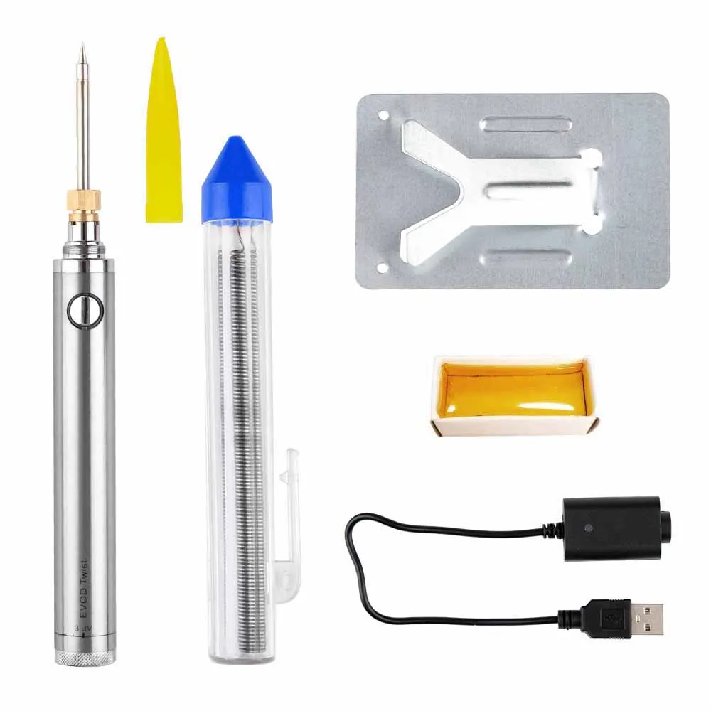 7PCS 5V 8W Soldering Iron Wireless Charging With USB Mini Portable Battery Soldering Iron Welding Tool Welding Pen - Цвет: 7PCS