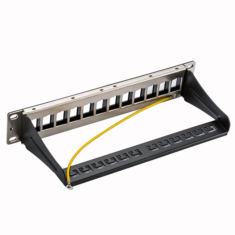 Painel de Remendo Vazio em Branco para Conectores Keystone Padrão Montagem em Rack Rede 10 12 Portas 1u - Imagem 4