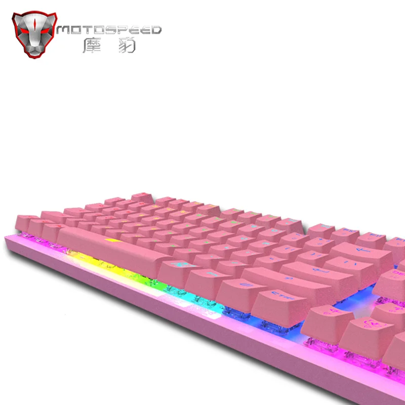 NEW Motospeed CK82 RGB Gaming Mechanical Keyboard LED Backlight 87 Key USB Wired Laser Ergonomics Keyboard For PC Computer Gamer
