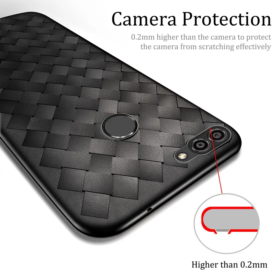 Для huawei P Smart чехол тонкий ТПУ переплетение силиконовый мягкий чехол для huawei P Smart Plus чехол для huawei PSmart Z Coque