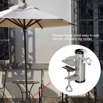 

Portable Stable Parasol Bracket Holder Umbrella Stand Fixed Clip For Outdoor Patio Garden Courtyard Balcony Beach