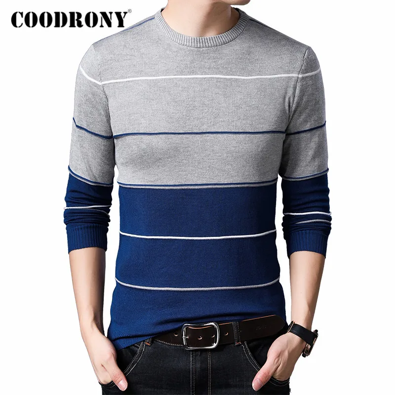 Бренд COODRONY свитер для мужчин Повседневный с круглым вырезом Pull Homme 2019 Осень зима