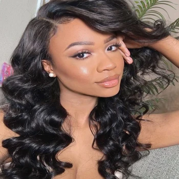 

5*5 Pu Silk Base Wig Human Hair Natural Black Closure Wigs U Part Indian Remy Hair Wigs 13X4 Lace Front For Black /White Women