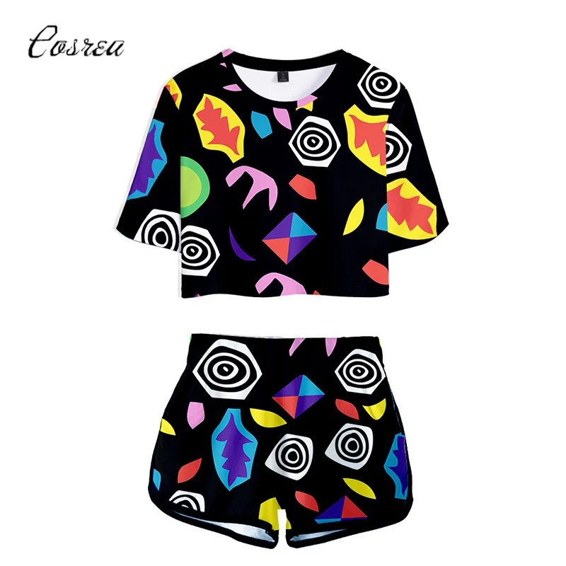 

Футболка и шорты для девушек, с коротким рукавом