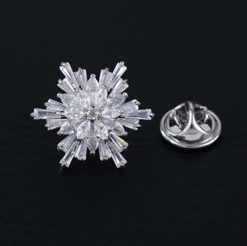 JO WISDOM Collana Fiocco Di Neve In Argento 925 Con Zirconia Cubica AAA – Placcata Oro Bianco, Regalo Per Donna