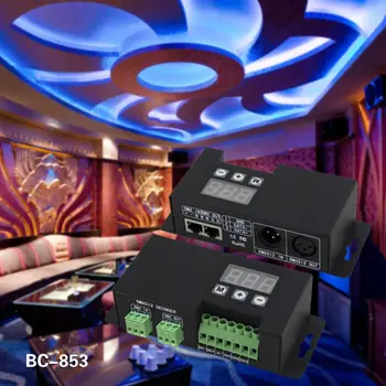 

BC-853 DC 12V-24V 3 Channel DMX Decoder LED Controller for RGB 5050 3528 LED Strip Light