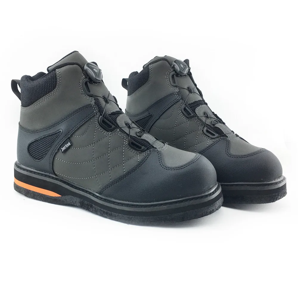 Original JEERKOOL Fly Fishing Waders Aqua Shoes Self-lock Felt Sole With Nails Self Locking Fish Waders Mesh Fabric Boots