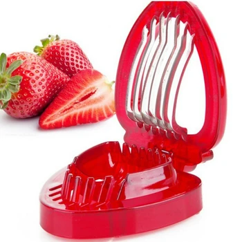

1 Pcs Creative Mini Strawberry Slicer Cutter Kitchen Gadgets Stainless Steel Kitchen Fruit Cutter Gadget Cake Decoration Tools