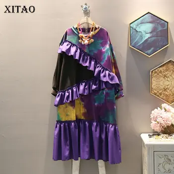 

XITAO Ruffle Pleated Hem Dress Women Korea Fashion New 2019 Autumn Elegant Pullover Small Fresh Minority Loose Dress WLD2860