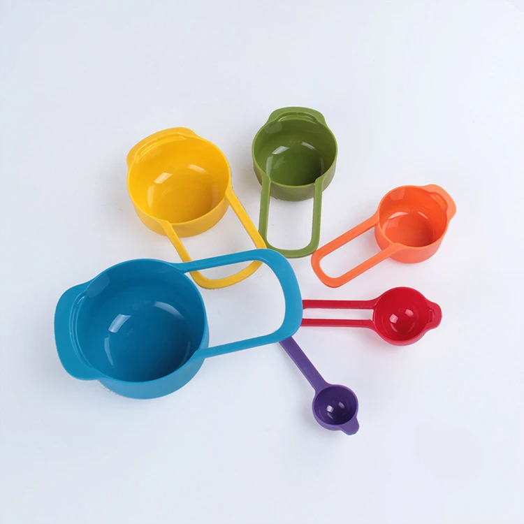 6pcs 6 шт./компл. мерные ложки красочные пластиковые(7,5/15/60/85/125/250 мл) мерная ложка супер полезный сахарный торт ложка для выпечки - Цвет: 6pcs