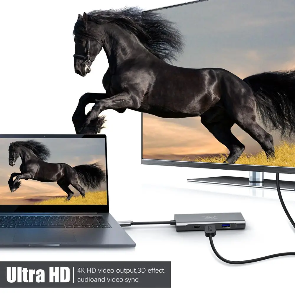 YXwin usb-хаб C концентратор для нескольких USB 3,0 с адаптером питания HDMI USB разветвитель для MacBook Pro аксессуары 6 в 1 type C USB C концентратор
