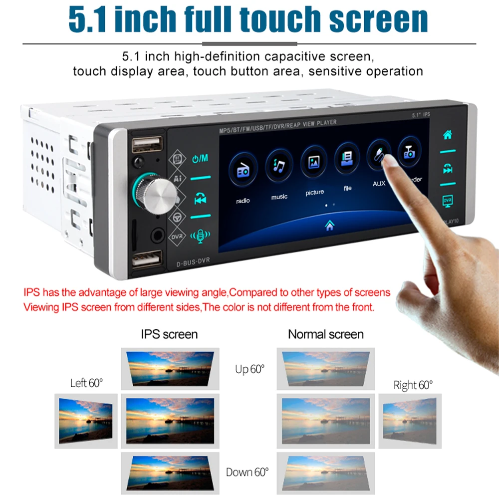 Автомагнитола Podofo 1 Din 5 дюйма MP5 12 В 4usb MP3 FM Aux|car autoradio|auto audiocar radio |