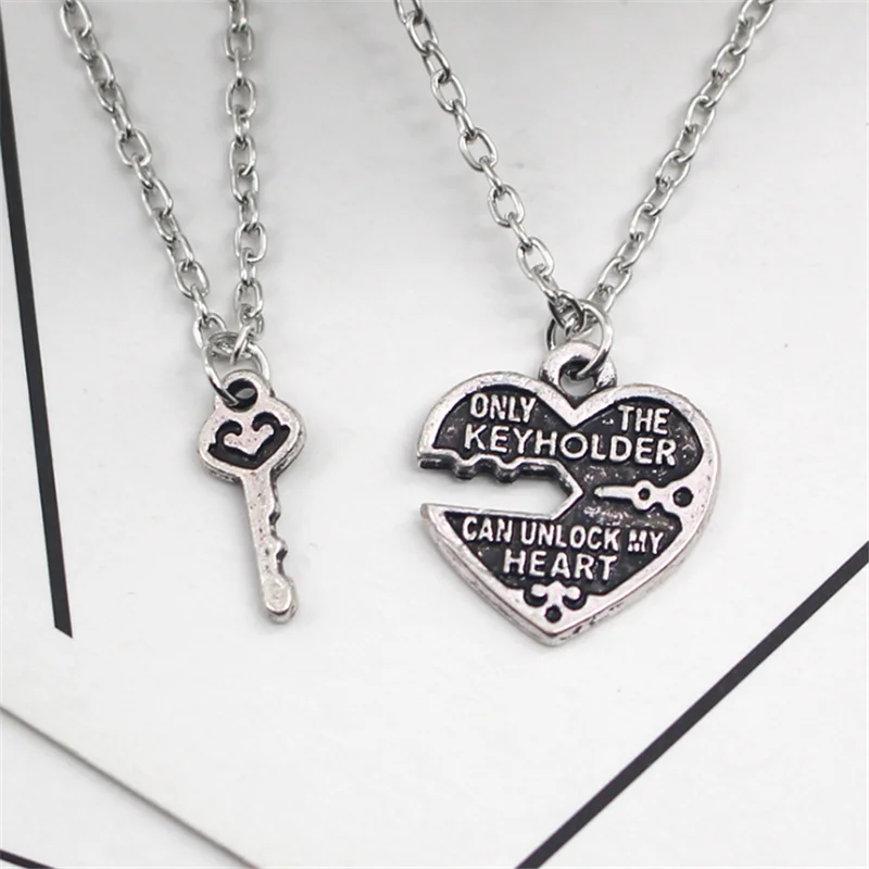 ZRM модное ожерелье с сердцем с буквами только брелок может разблокировать мое сердце Цепочки и ожерелья& подвески для парень, девушка подарок