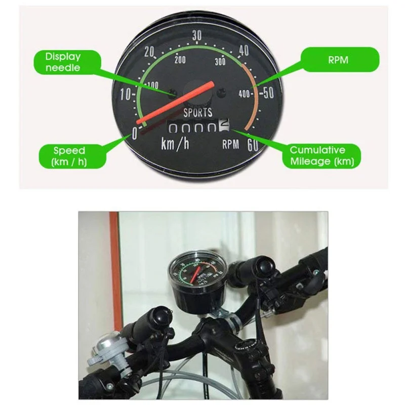 

Waterproof Bicycle Speedometer Cycling Odometer Stopwatch Classical Mechanical Road Mountain Bike Speedometer