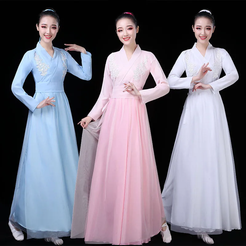 

Костюм феи для классических танцев, элегантный корсет в стиле Хань, китайский национальный танцевальный костюм гучжэн