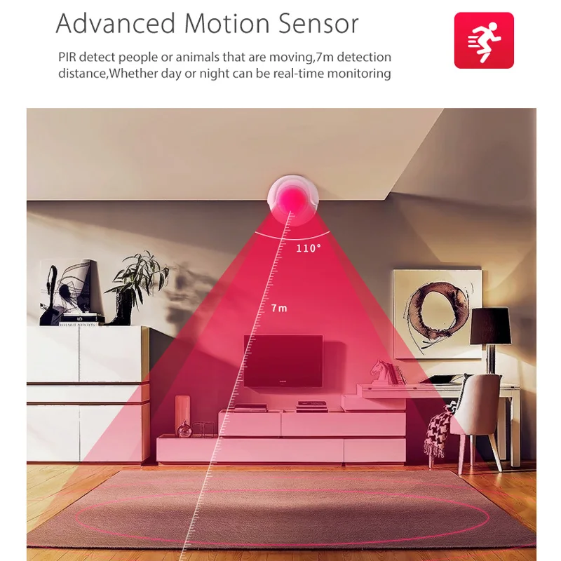 KSLAIC Wifi PIR Motion Sensor Body Movement Wireless Infrared Detector Smart APP Control Home Security Burglar Alarm Sensor