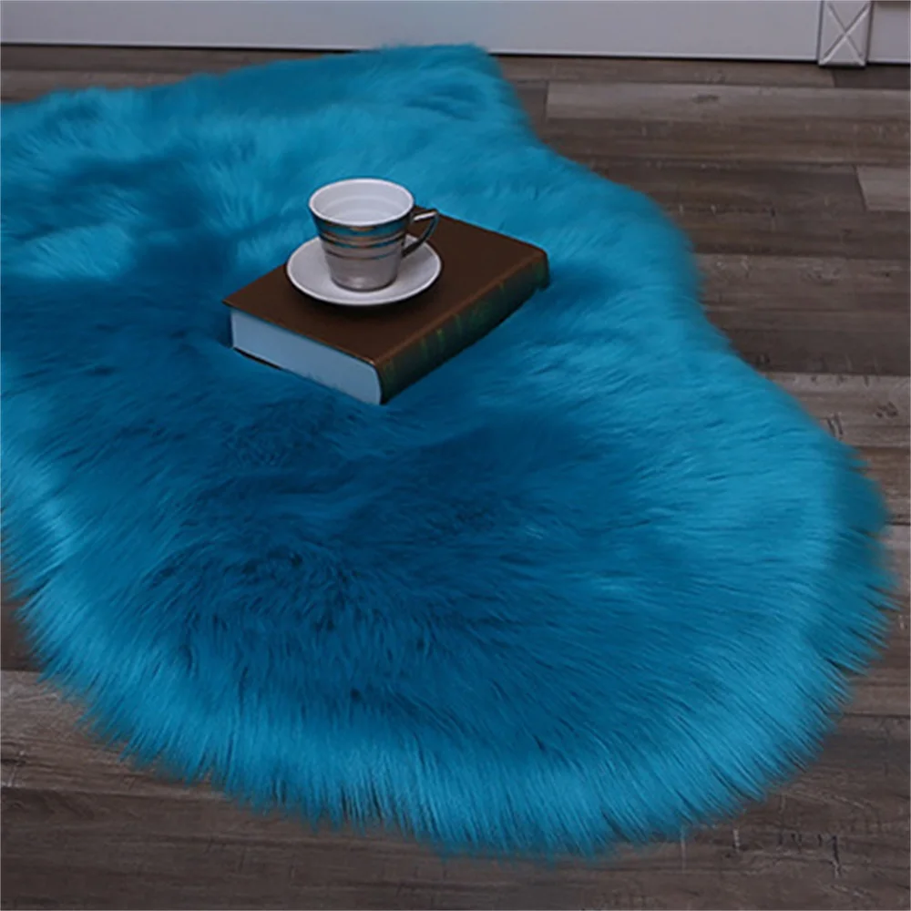 1pc Soft Imitation Wool Sofa Cushion Rug Non-Slip Whole Sheepskin Bay Window Living Room Bedroom Blanket Carpet Cushion M/L