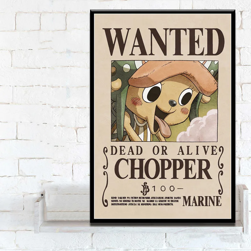 Один кусок Luffy Wanted плакат Классический Япония Аниме Борьба Горячая искусство холст живопись плакат настенный Декор для дома