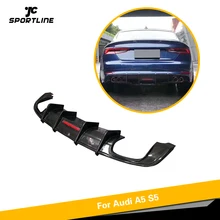 Автомобильный задний бампер диффузор спойлер для Audi A5 S-line S5 Седан 4 двери- карбоновый распылитель с светодиодный свет