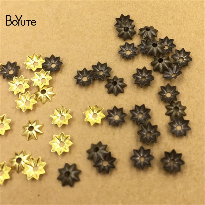 BoYuTe Wholesale (1000 PiecesLot) Metal Brass Stamping 5MM Filigree Flower Bead Caps Diy Hand Made Jewelry Making Materials (4)