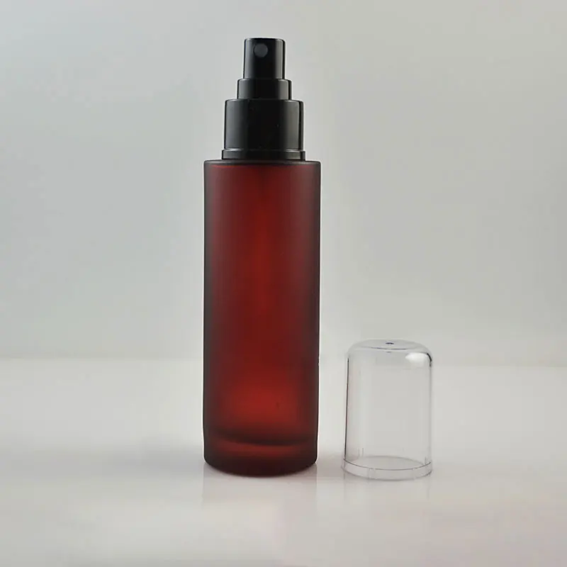 100 мл форстед стеклянная бутылка для путешествий распылитель многоразового использования высокого класса лосьон, эмульсия пресс-насос красная бутылка пустая 10 шт./лот