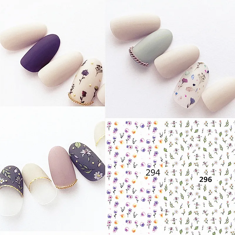 Ultra-Thin Manicure Gum 3D Sticker Herbaceous Dried Flower Pressed Flower Rose Japanese-style amaily Style Nail Decals