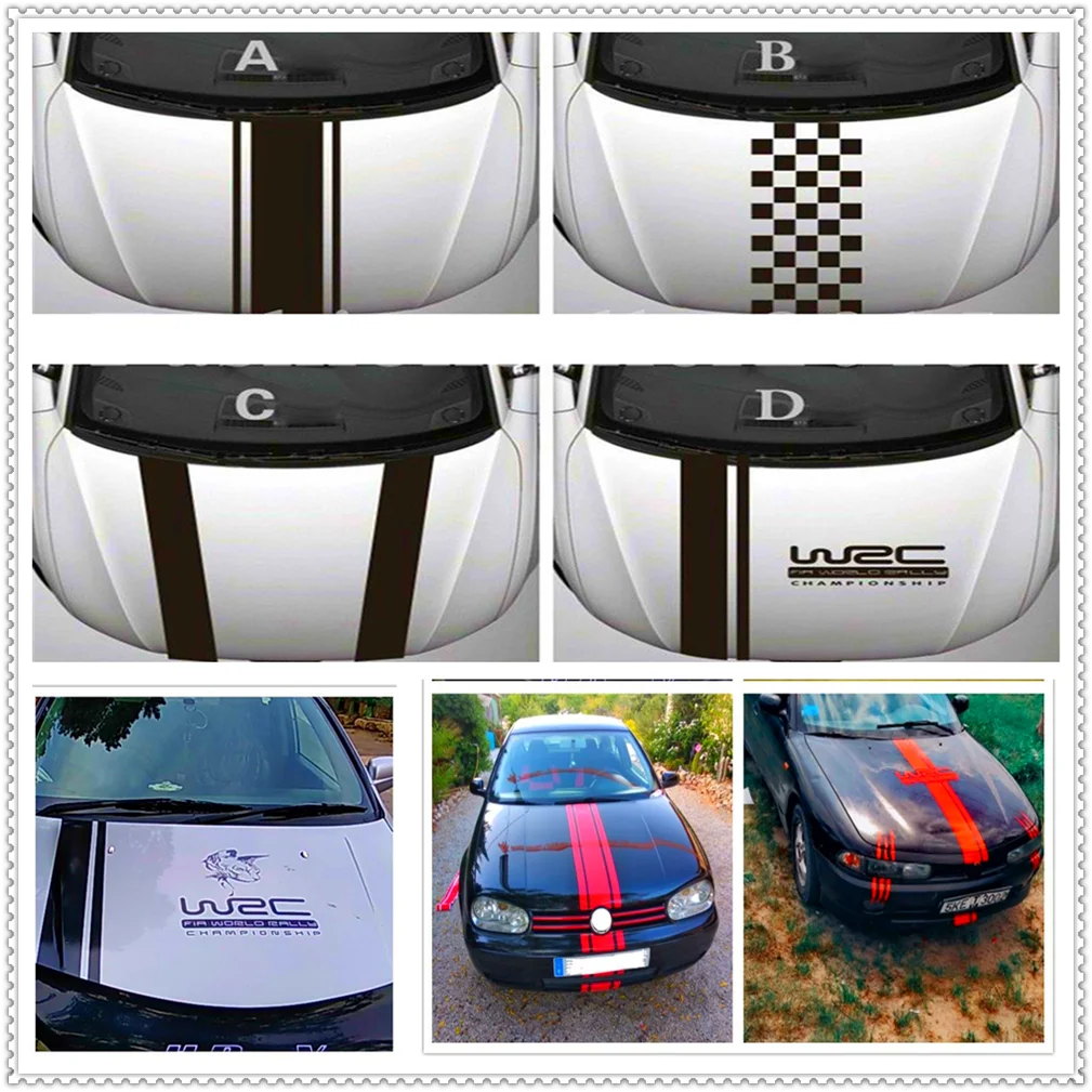 

car hood body Stripe Vinyl Racing Decal Head sticker for Fiat Punto Palio Uno Idea Bravo Sedici Grande Tipo Qubo Panda Mobi