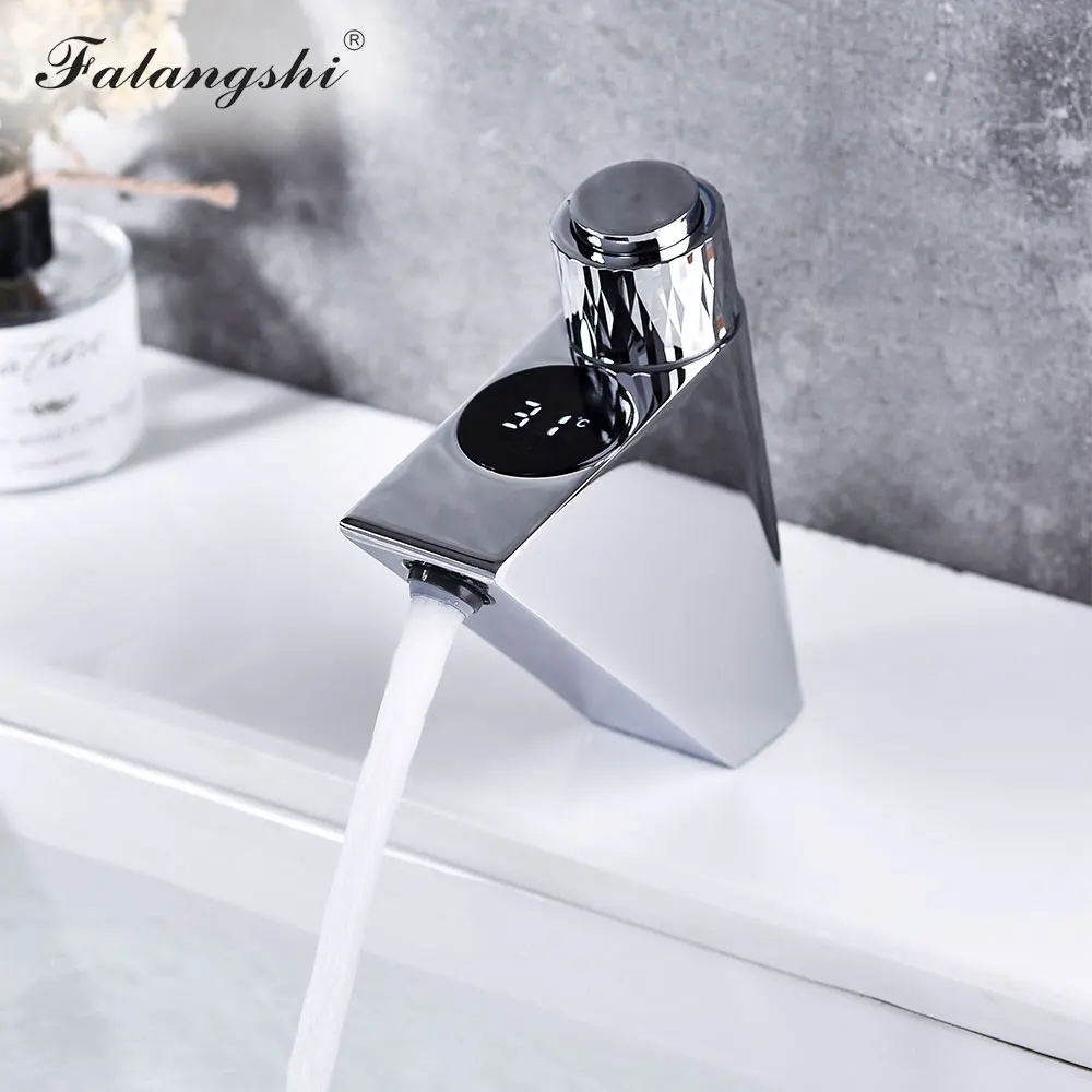 Basin Faucet Bathroom Mixer New Style Temperature Display Hot And Cold Washbasin Taps Vessel Sink Mixer Tap Deck Mounted WB1108