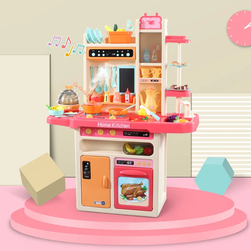 

Beibigu Children Large Size Spray Kitchen Toy Play House GIRL'S Baby Model Steam Cooking Cook Set
