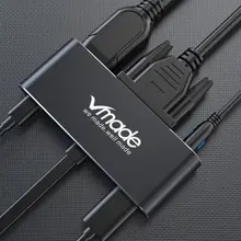 Vmade usb-хаб 5 в 1 USB C к HDMI адаптер 4K тип-c к HDMI/VGA/аудио/USB 3,0 порт+ USB C порт(PD) конвертер для ноутбука Macbook