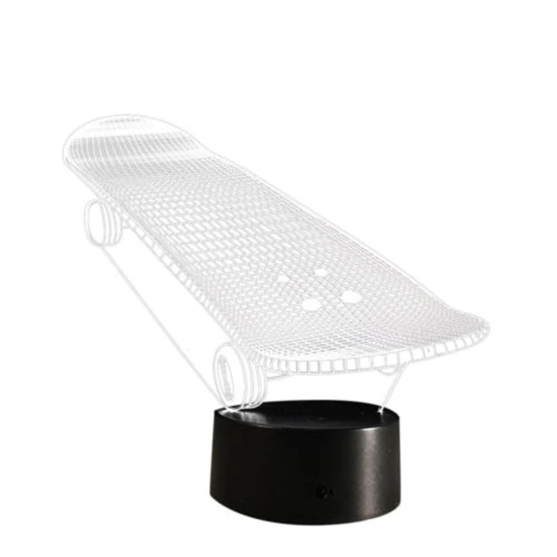 DC 3W Scooter 3D LED Illusion Nights Light 7 Colors Touch Switch Table Desk Lamp